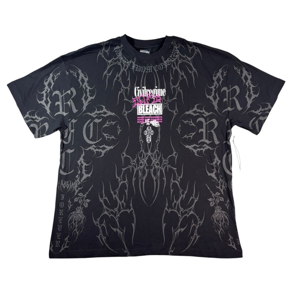 Civil Regime x Bleach Grimmjow Jaegerjaquez Black Graphic T-Shirt Mens XL